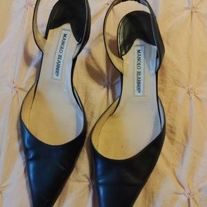Manolo Blahnik kitten heel mules